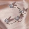 1Pc Single French-style Sparkling Butterfly Left Ear Cuff Luxury Butterfly Earrings Jewelry