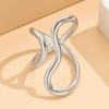 Women's Minimalist Stainless Steel Open Ring with Irregular Lines - European & American Style Stackable Index Finger Accessory