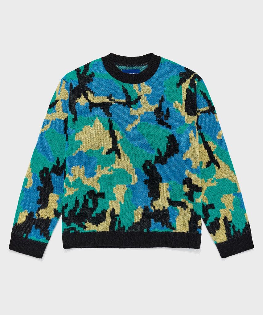 Eoweikeunyuyog (U) Camo Crewneck Sweater Blue