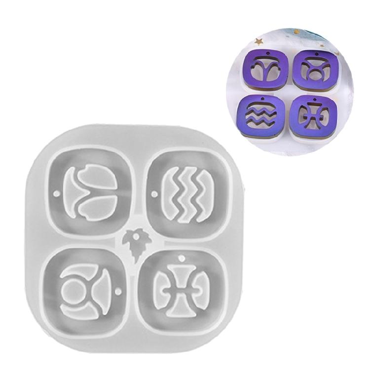 Astrological Silicone Mold For Handcrafted Necklace Charm Heat Resistant Zodiacs Charm Keychain Pendant Mould
