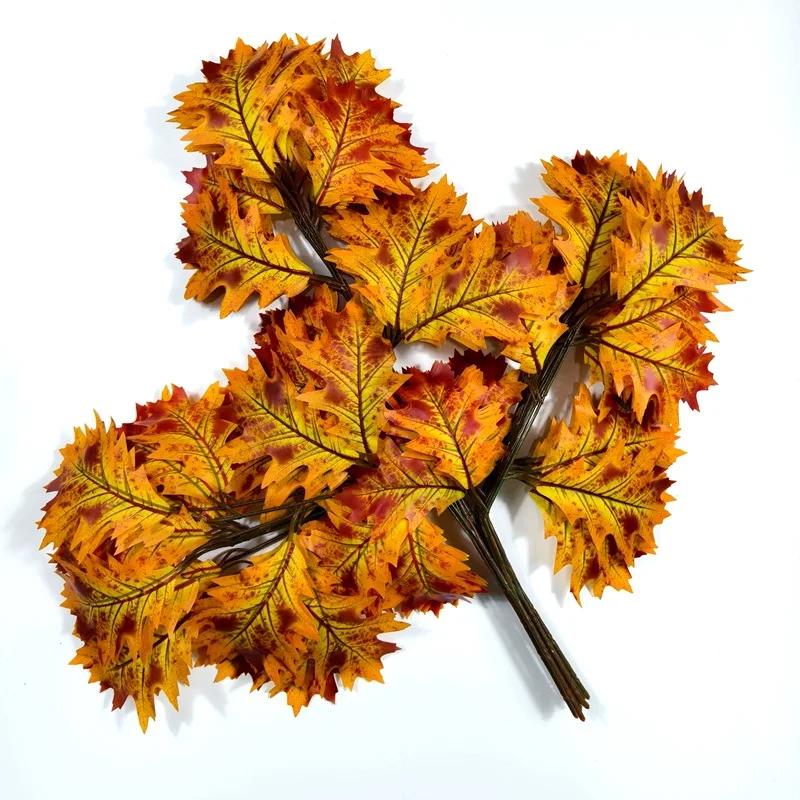 Artificial Banyan Maple Mango Leaves Fake Foliage Greenery Stems for Decoration Outdoor Landscape Tree Making