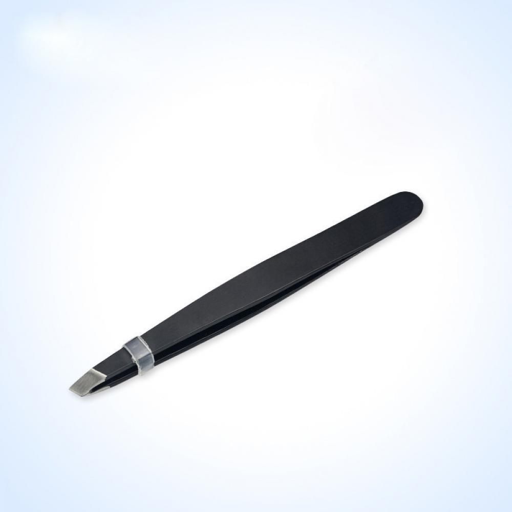 

Профессиональные инструменты для макияжа с наклонным наконечником из нержавеющей стали для удаления волос на бровях чёрный