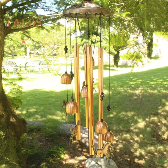 Metal Wind Chimes Handmade Running Horse Wind Chime Retro Wind Chime with Bells for Home Indoor Garden Patio Yard Decor