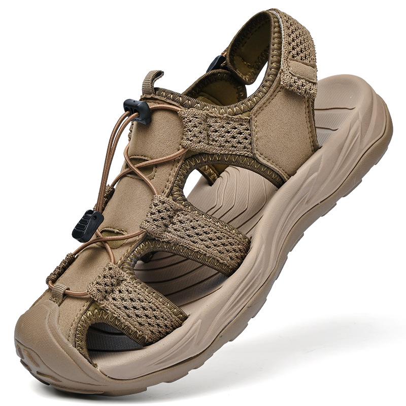 Men s 2025 Breathable Closed-Toe Summer Beach Sandals - Large Size 43