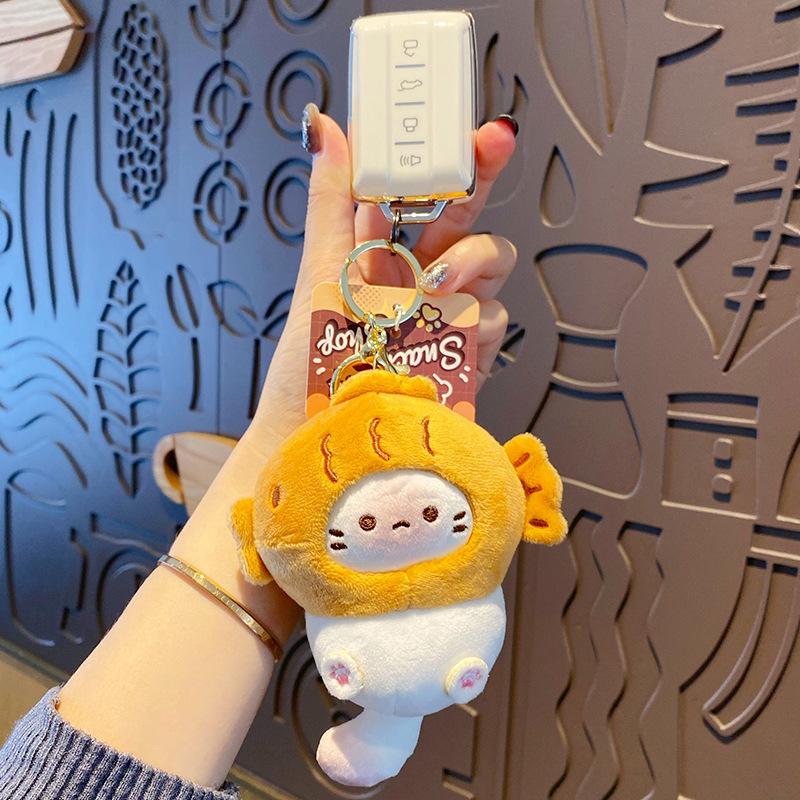 Coco Cat Plush Keychain - Cute Cartoon Bag Charm & Car Decoration Toy
