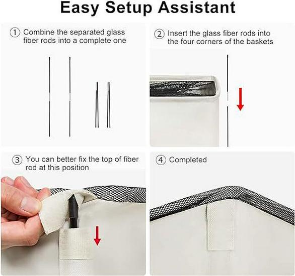 Duży składany worek na pranie z tkaniny Oxford z uchwytami z gąbki