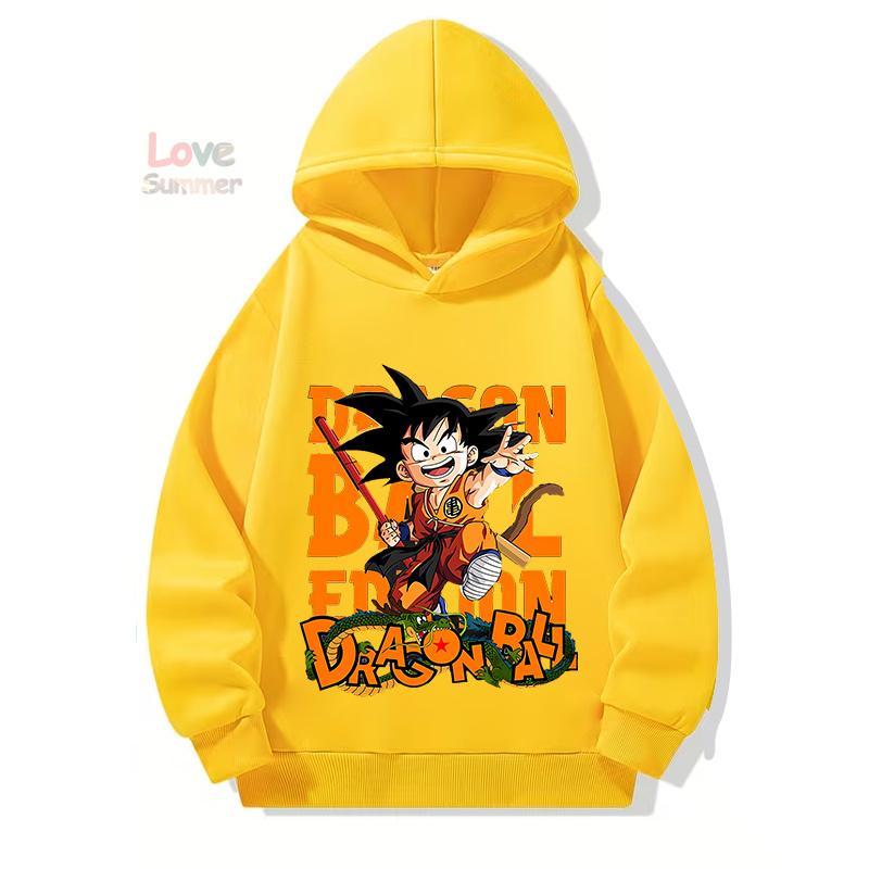 Anime hoodie 3-14 Years Kids DragonBall Clothes Goku Hoodie Boys Girls Sporty Ideal Daily Outdoor Wear Boys Hooded Sweatshirt