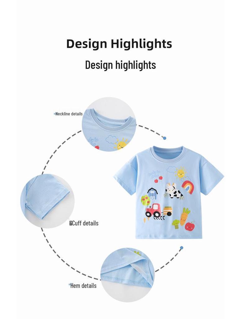 Neues Frühlings-/Sommer-Jungen-Cartoon-Tier-T-Shirt - Kurzarm