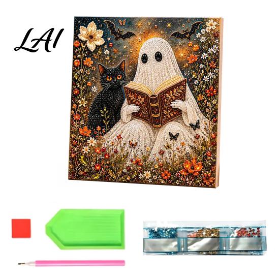 Dark Aesthetic Crafting Halloween Faux Pearl Art DIY Kit Spooky Cute 3D Beads Painting Crafts Diamond Kit for Adults Beginners Seasonal Wall