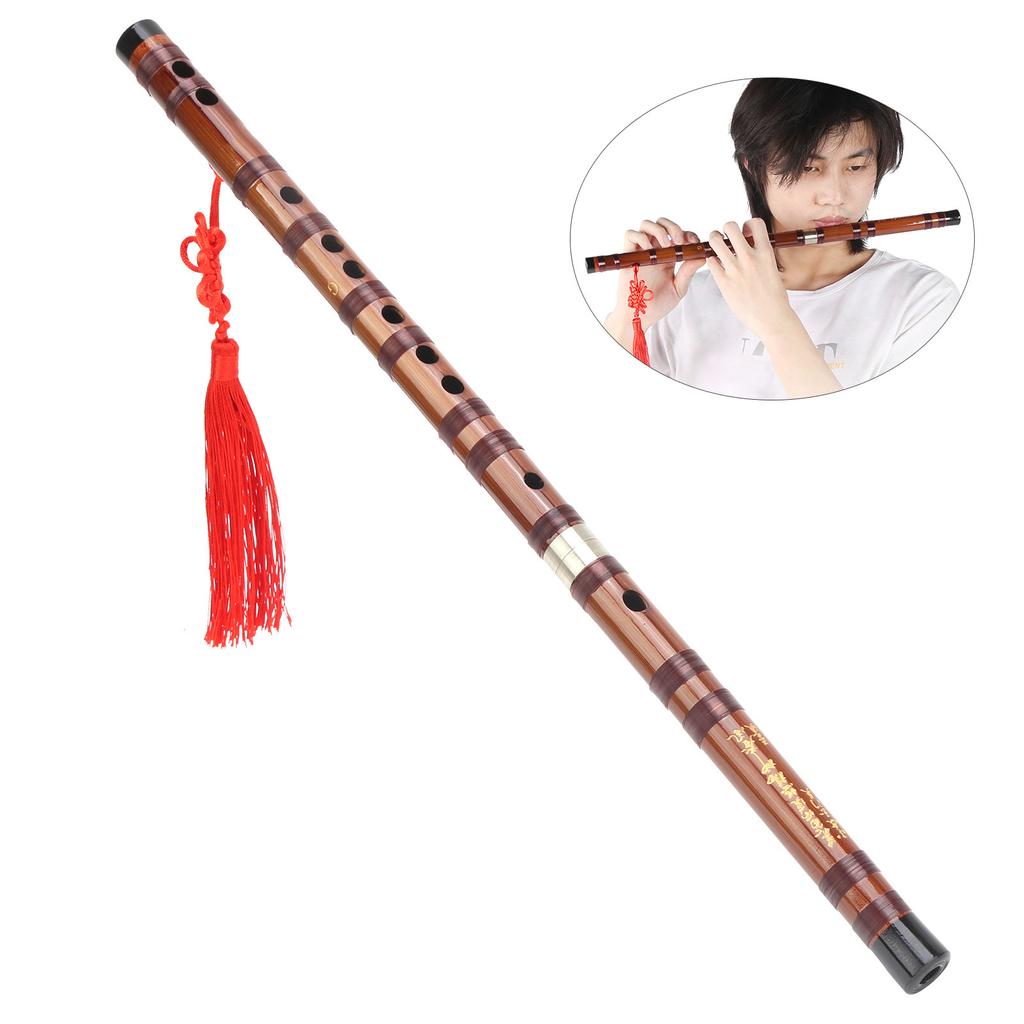 GKey Bamboo Flute Dry Bitter Traditional Orchestral Instrument Set with Storage Box ZD02
