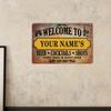 Custom Personalized Vintage Beer Cocktail Bar Metal Sign Wall Decor