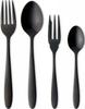 Nagao Dinner Cutlery Set Stainless Black Oxide Made In Japan Tsubame-Sanjo Sumi-Tamari (4 Pieces), 18-0 Steel, Color,