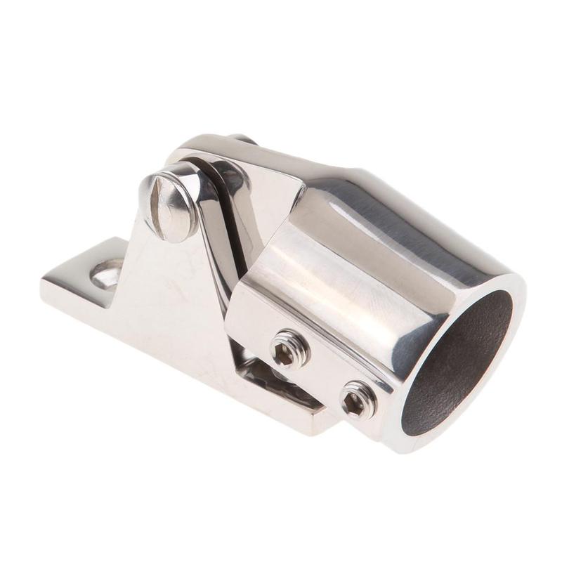 Bimini Top Cap Cover Pipe Eye End 1 inch Tube Boat Deck Hinge Mount Stainless Steel 316 Heavy Duty