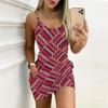 Robe d'été moulante sans manches à imprimé rétro avec poches, sexy, coupe ajustée, élégante, pour fête