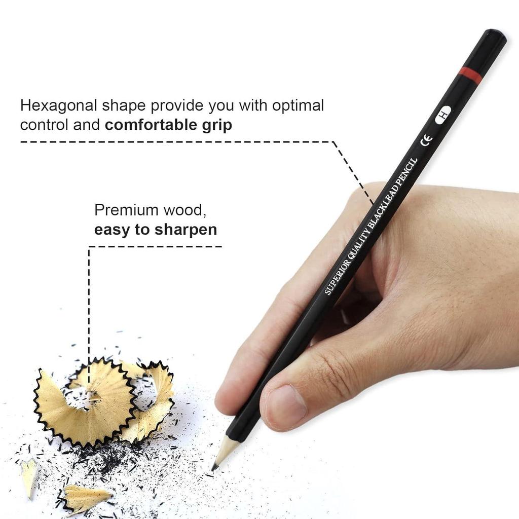 12 Pcs Drawing Pencil Set Sketching Kit Artist Pencil Set Graphite Pencil Set