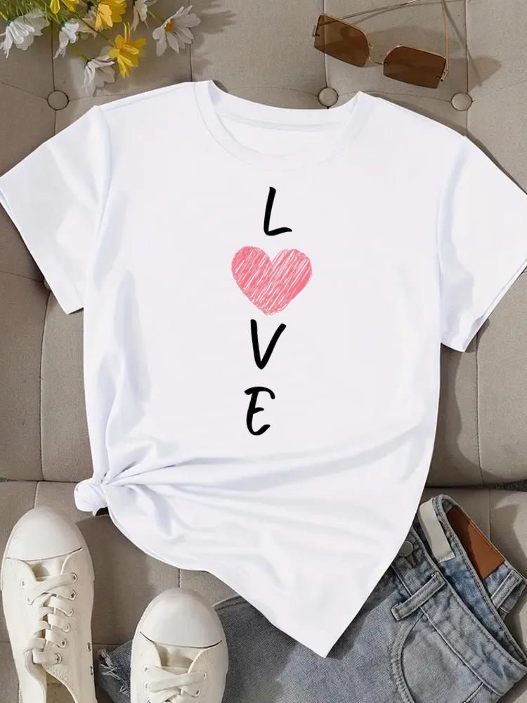 (Asian Size) letter leopard 90s Tee Top Clothing T Shirt Women Fashion Woman Print Female Short Sleeve Graphic T-shirts