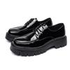 Men Oxfords Black Brogues Platform Elevator Formal Business Shoes Height Increase Thick Sole Leather Shoes