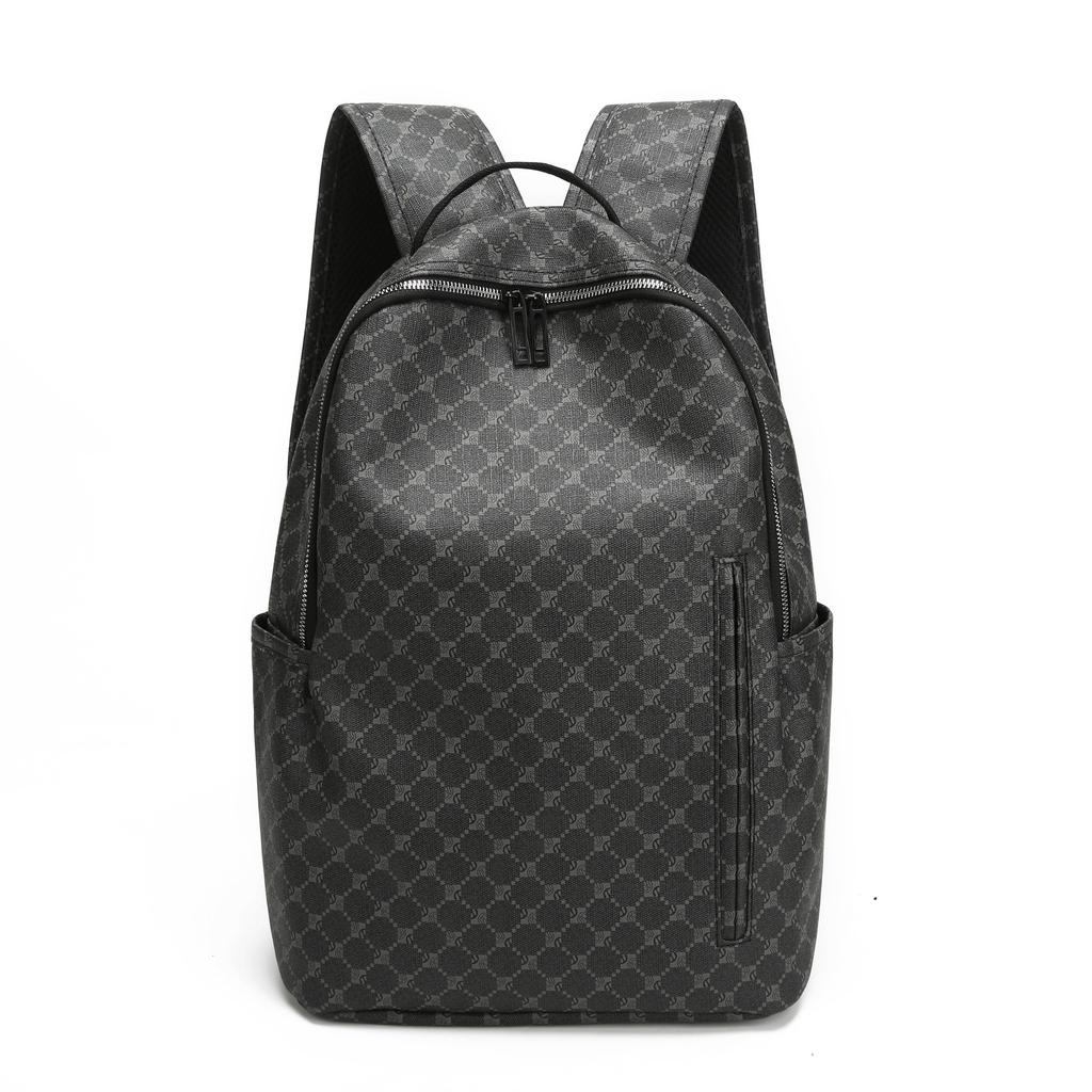Schoolbag Men's Backpack Simple Personality Fashion Shark Mouth Plaid High School Student College Student Lightweight Computer Backpack School Bag