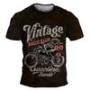 Vintage T-shirts For Male Streetwear Motorcycle Graphic Men's Short Sleeve Man Clothing Hip Hop T-shirt Loose Top Harajuku Tees