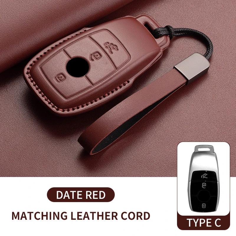Car Key Fob Shell For Mercedes Benz A C E S G Class CLE CLA GLC W177 W205 W213 W222 X167 AMG Leather Car Remote Key Case Cover