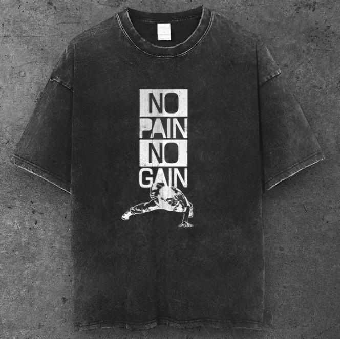 Mens Gym Motivation Oversized T Shirt Washed Black Streetwear S-2XL S разноцветный