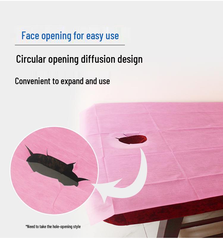 Waterproof Oil-Proof Disposable Massage Bed Sheets with Hole - Thickened Non-Woven Design for Beauty Salon.