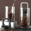 Clear Coffee Beans Sealed Jar High Borosilicate Glass Vented and Vacuum Sealed Beans Fresh Keeping Tank Moisture Proof Storage
