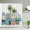 Shower Curtain Funny Shower Curtains for Bathroom Vintage Summer Holiday Retro Bus Camper Van Shower Curtains Surfboard Palm