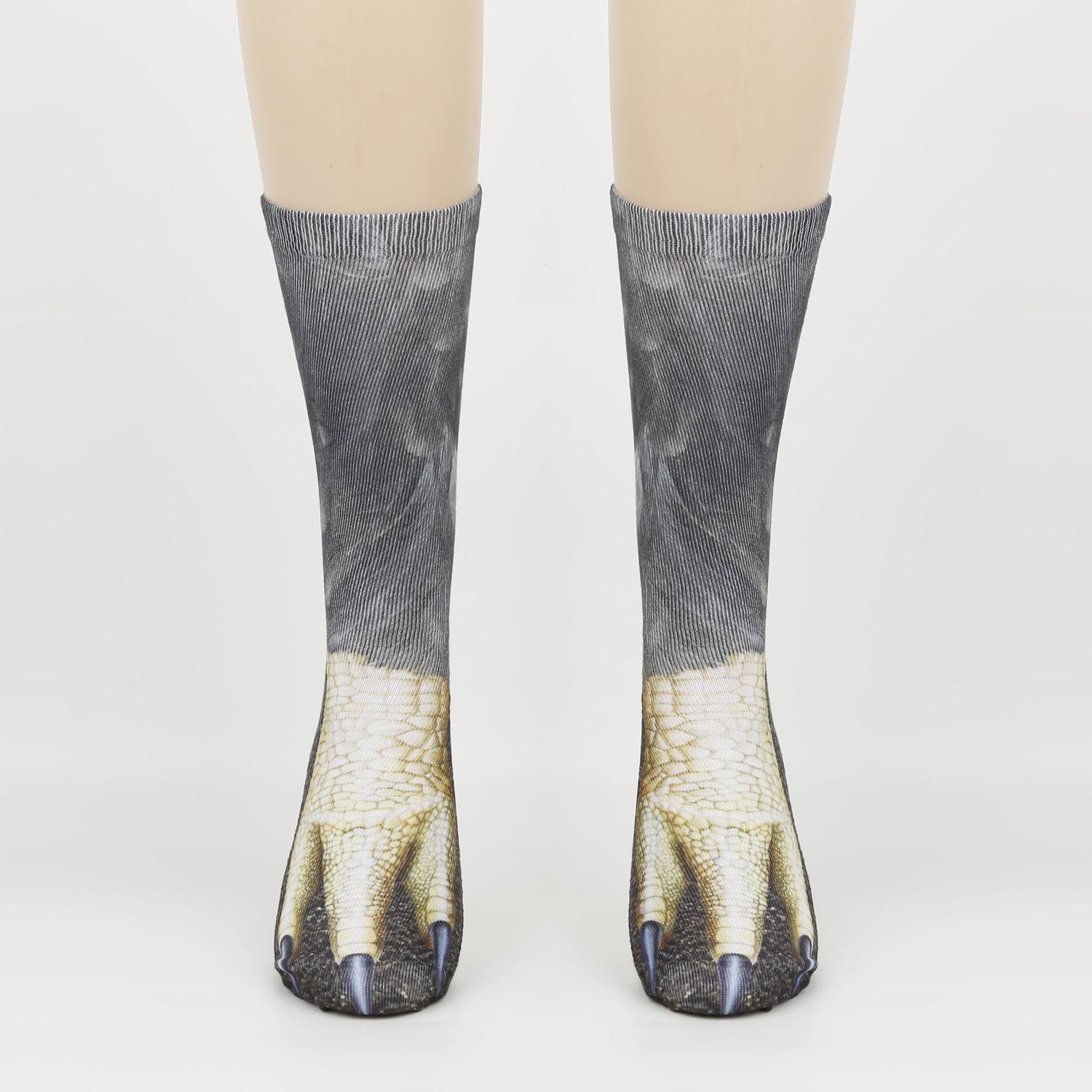 

3D Носки с имитацией лап животных: Забавный леопардовый принт для взрослых и детей 24CM