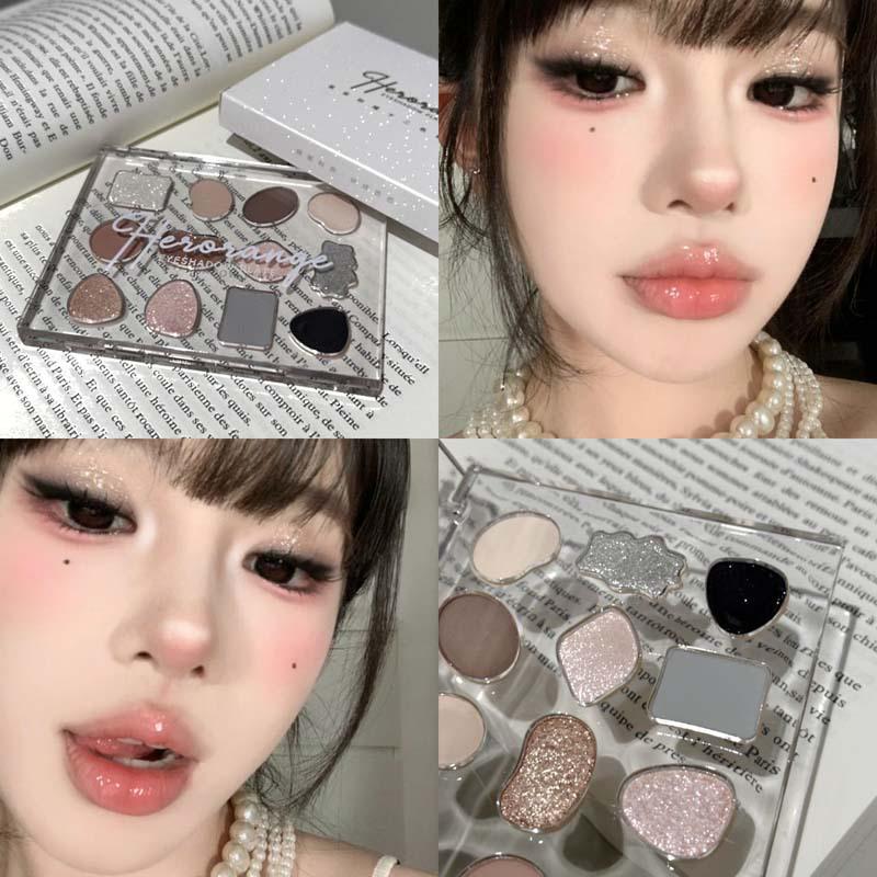 

HERORANGE 12-Color Eyeshadow Palette: Fine, Non-Fallout Powder with Pearlescent Shimmer and Natural Color Payoff