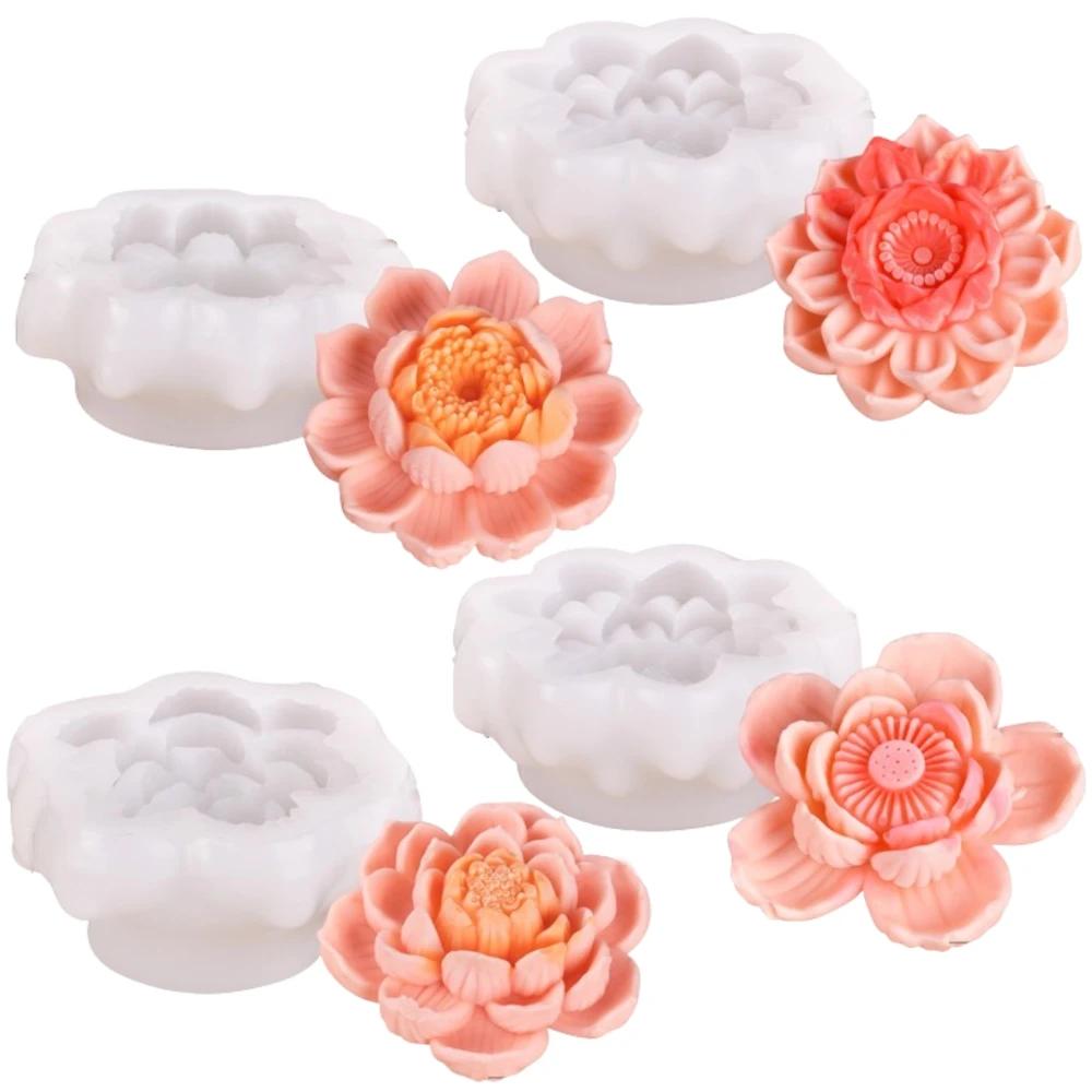 3D Lotus candle silicone mold Lotus seed flower candle mold Peony flower rose candle silicone mould Resin mold cake molds