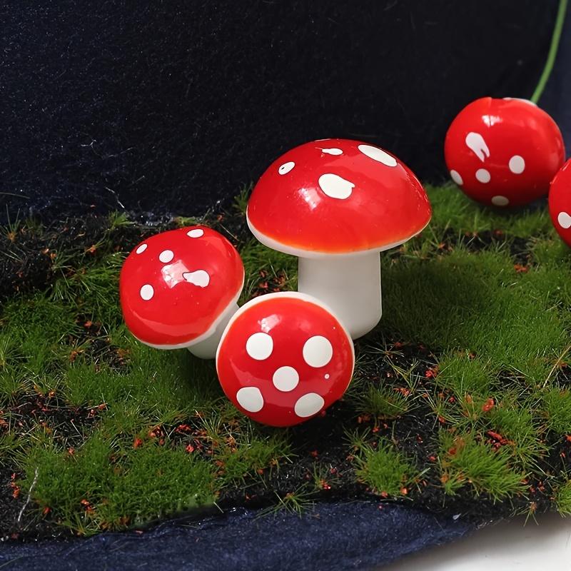 Red Mushroom Simulation Flower, Plastic DIY Cake Decorations, Christmas and Halloween Holiday Decorations, Suitable for Wedding