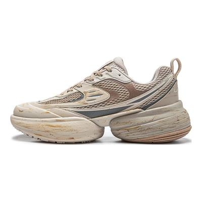 Li Ning Super Distance 2 CF Dämpfung Rutschfest Abriebfest Low-Top Freizeitschuhe Unisex Freizeitschuhe Hafergrau AGLT157-2