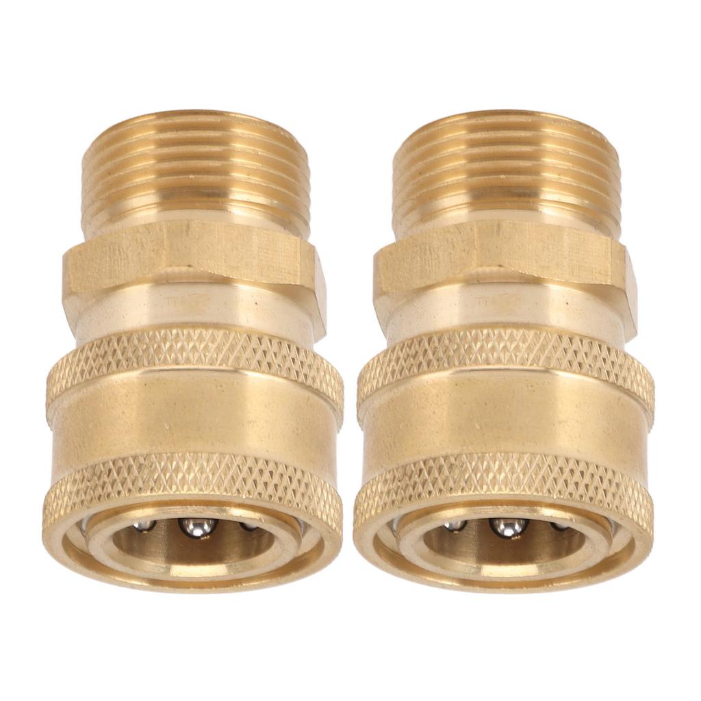 2Pcs Pure Copper M22 High Pressure Washer Fitting Adapter 3/8 Inch NPT Female To M22 Male Adapter