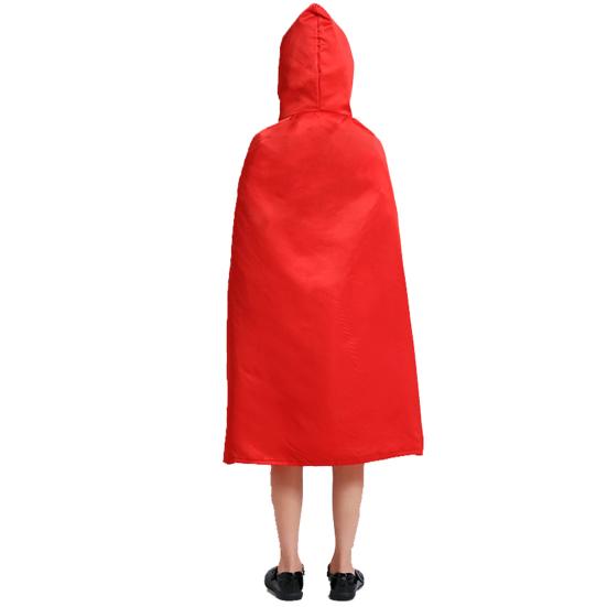 1 Set Halloween Clothes Hobby Funny Cute Comfortable Beautiful Decorative Polyester Holiday Wear Cosplay Little Red Riding Hood Dress Birthday Gift