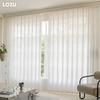 1 buc LOZUJOJU Jacquard Franțuzesc Alb Translucid Perdea Transparentă Tul Confortabil pentru Living Dormitor Balcon Fereastră Decor Acasă