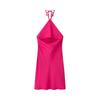 Zab Autumn New Women clothes Western Style French style Hanging Neck Satin Dress