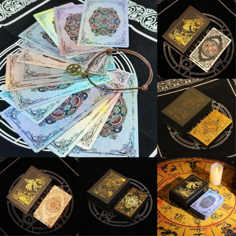 New Arrival Tarot Cards With Gold Foil Waterproof Plastic Pvc Playing Cards For Tabletop Games