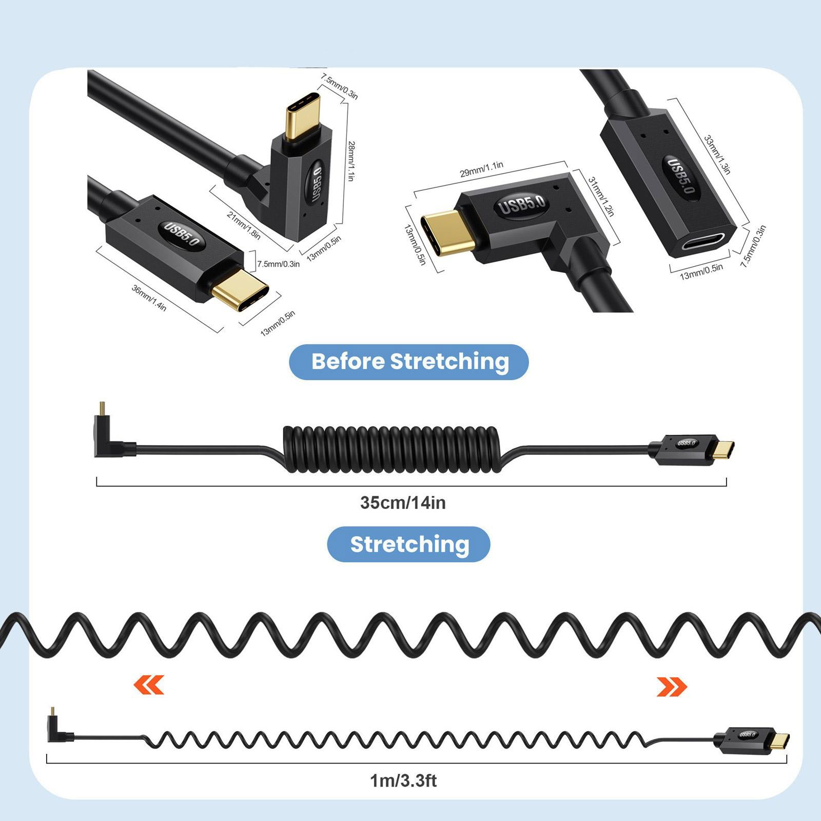 Fast USB5 Type C Cable 80Gbps Data Transfer Double 8K Triple 16K@144Hz Video Output 240W Charging for USB C Devices