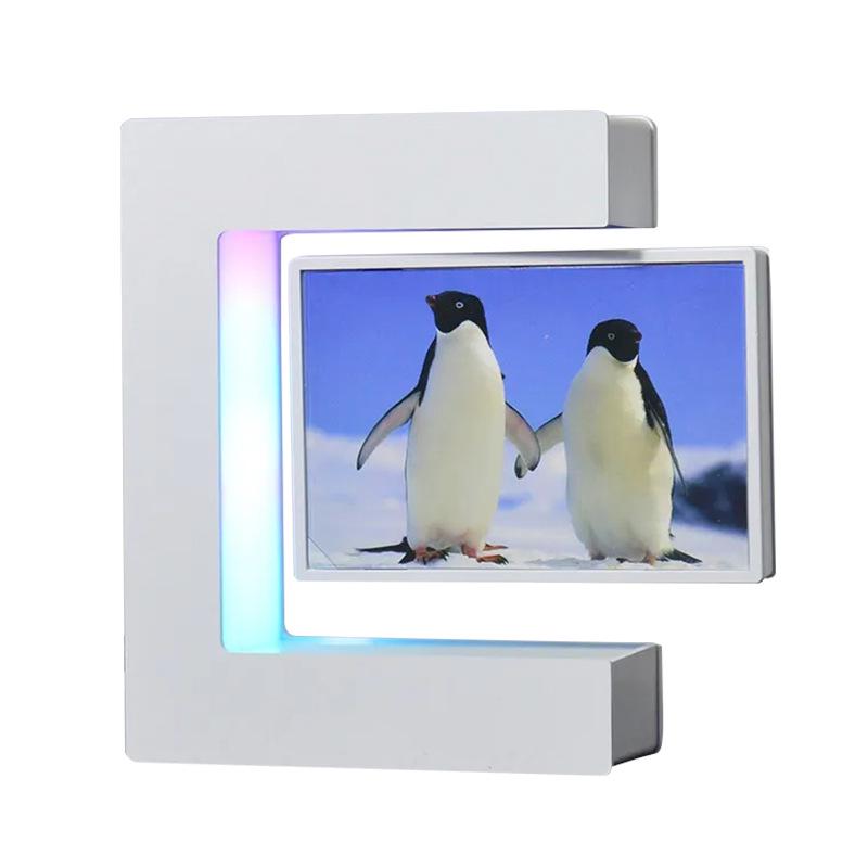

Magnetic Levitation Photo Frame - Luminous Desktop Ornament for Study or Bedroom, Perfect Suspended Holiday Gift. EU Power Supply