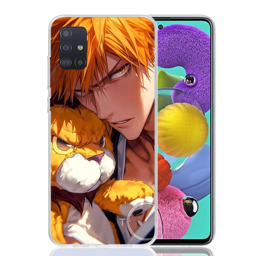 Kurosaki Ichigo Bleach Phone Case For Samsung Galaxy A52 A32 A22 A12 A02S A50S A30S A51 A31 AA71 Note 20 Ultra 10 S10 Plus Galax