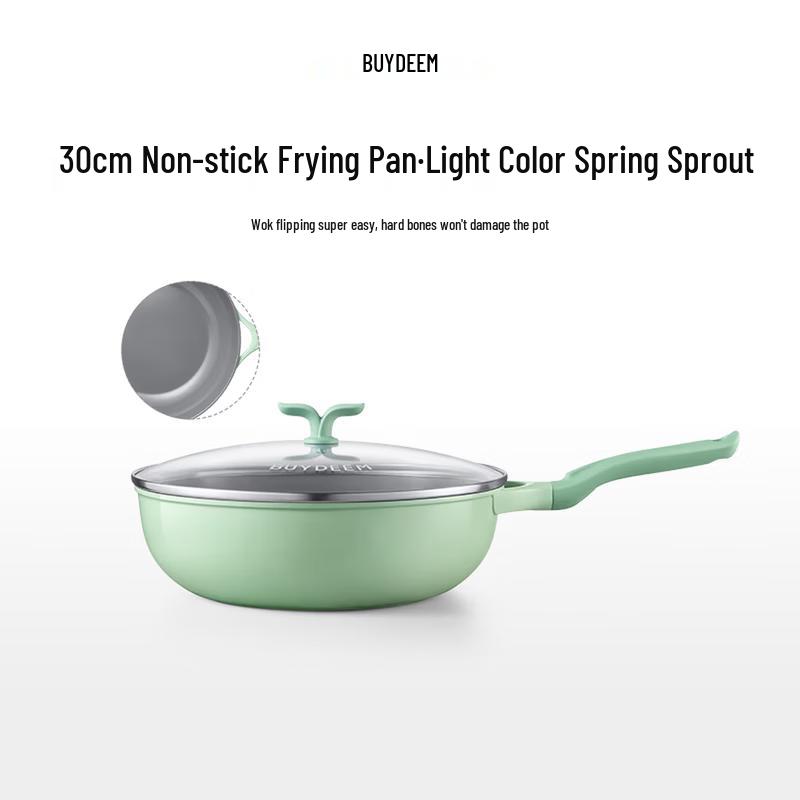 

Buydeem Light Color 30cm Ceramic Non-stick Wok