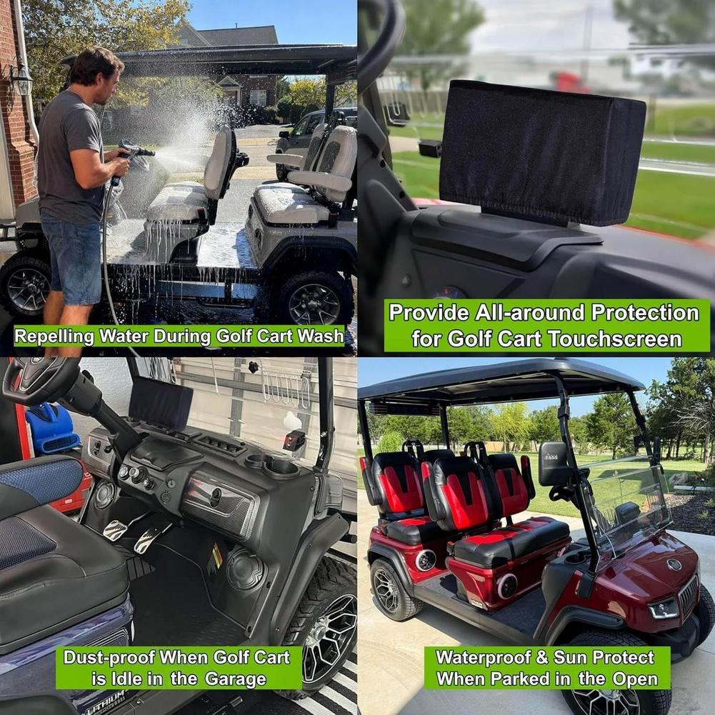 1 Stück Touchscreen-Abdeckung 11x5x7 Zoll Schwarz Wasserdichte Touchscreen-Abdeckung für Golfwagen Staubdichte Abdeckungen Schutzzubehör