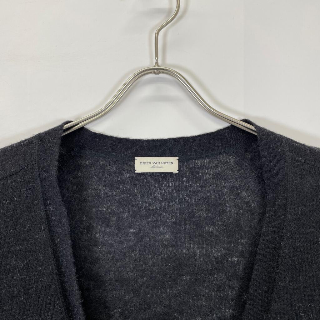 DRIES VAN NOTEN Black wool alpaca cardigan tops M blackUsed