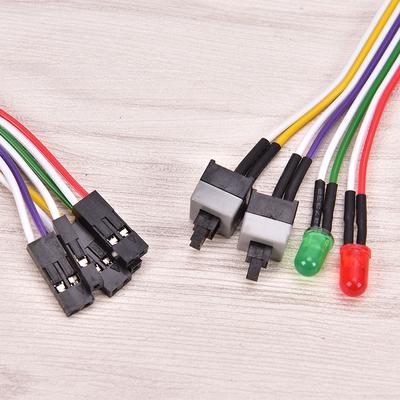 ATX PC Compute Motherboard Power Cable 2 Switch On/Off/Reset W/ LED Light 68cm
