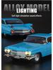 Boxed 1:32 Retro Cadillac Rocket Alloy Car Model with Sound & Light, Pull-back Toy Ornament.