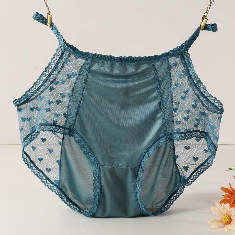 

Ультратонкие шелковистые трусики-бюстье большого размера с высокой талией на бедрах, кружевные, сексуальные, красивые, с треугольными чашечками на талии L синий