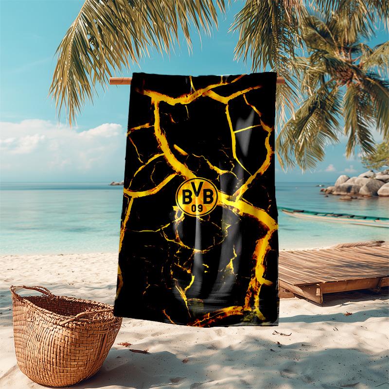 Proof Beach Towel with Borussia Dortmund Pattern - Soft,absorbent,quick-drying,machine Washable - Perfect for Swimming,camping,bathing