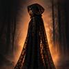 Lightweight Halloween Hooded Cape Double-layered Long Cloak Bat Mesh Cardigan Costume