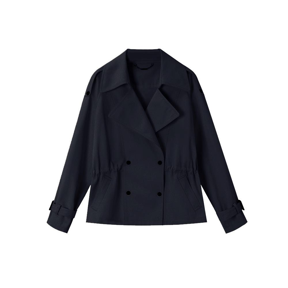 

Chunxin универсальный повседневный ветрозащитный хлопок маленький шнурок показывает рост 4-цветный короткий тренч L тёмно-синий